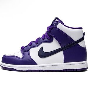 Nike Kid's Dunk High Sneaker Purple & White